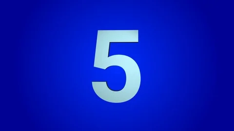 5 five number in rotation on a blue background Stock Footage 114236992
