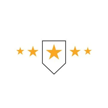 5 five star logo design. premium good rate symbol vector. excellence top rank Stock Illustration