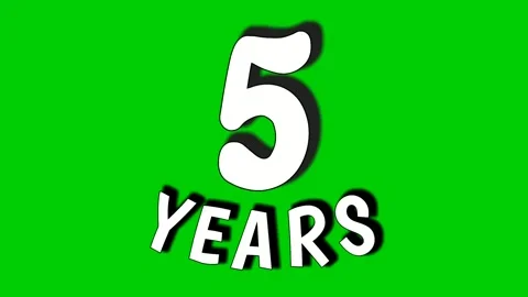 5 five years digit animation motion graphics on green screen.celebration, Stock Footage 275827688
