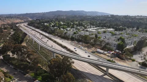 5 Freeway in La Jolla Drone Aerial View Stock Footage 159299702