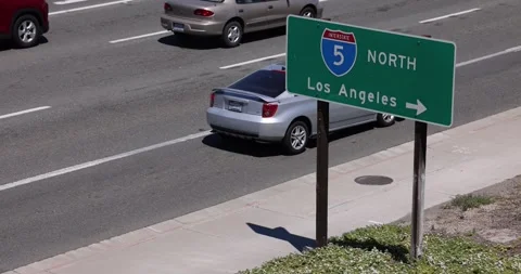 5 Freeway North Sign Stock Footage 333704092