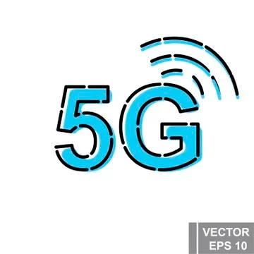 5 G. Modern cellular communications. Fast internet. Icon, logo. For your desi Stock Illustration