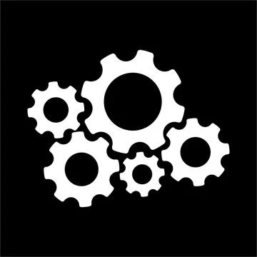 5 Gear or cog vector icon symbolize setting and team work Stock Illustration