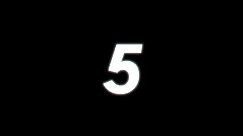 5 glitch number display animated glitch number 5 text bg background old tv .. Stock Footage 281304299
