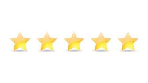 5 gold star set vector illustration Stock Illustration