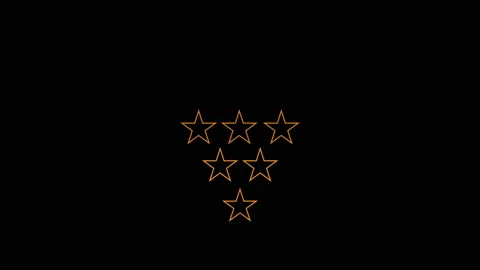 5 golden star elements for review satisfaction and rating achievement, Stock Footage 231454564