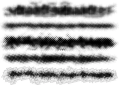 5 grunge brushes line. Stock Illustration
