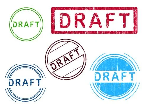 5 Grunge Stamps - DRAFT Illustrazione stock