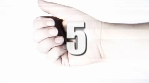 5 hand countdown Stock Footage 8360247