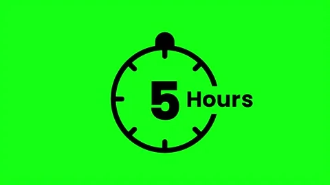 5 Hours green screen animation. Service opening hours, work time or deliver.. Stock Footage 333139323