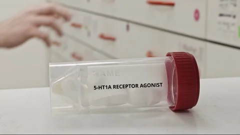 5-HT1A RECEPTOR AGONIST tablets used to treat anxiety and depression via Stock Footage 334023109
