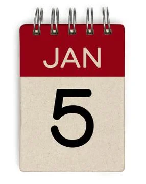 5 jan calendar Stock Illustration