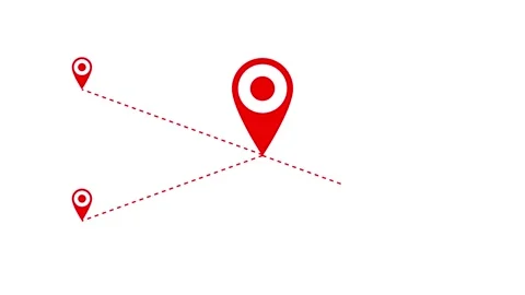 5 location icon connected map tracking animation isolated on white background Stock Footage 319765407