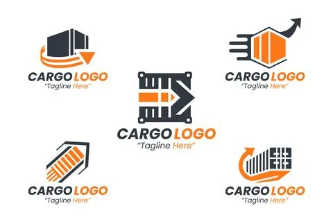 5 Logo Set Logistics and Delivery Service Brand Design Stock Illustration