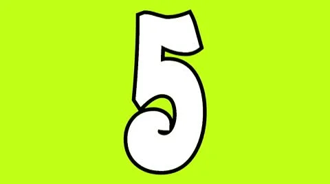 5 Mark Countdown on Green background Stock Footage 8969301