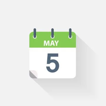 5 may calendar icon Illustrazione stock