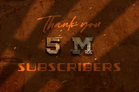 5 Million  subscribers celebration greeting banner with Retro 3 Design Stock Illustration