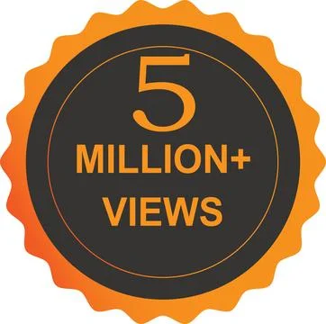 5 million Views vector post 5 million celebration icon. Stock Illustration