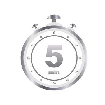 5 min timer sign, time concept, timer. Vector illustration Stock Illustration