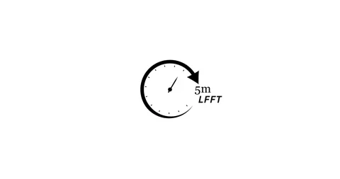 5 minute left countdown timer lock with moving arrows animation. Clock countdown Vídeos de archivo 332420030
