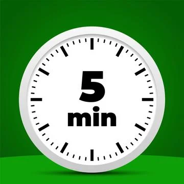 5 minute time clock countdown number icon design Stock Illustration
