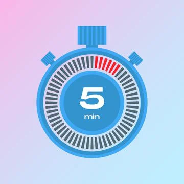 5 Minute timer icons. sign for five minutes. Illustrazione stock