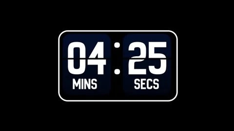 5 Minutes Countdown Timer Flip Clock Animation with Dark Theme Stock Footage 318045640