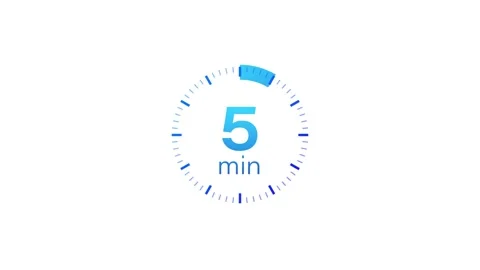 The 5 minutes timer. Stopwatch icon in flat style. Motion graphics. Stock Footage 156577862