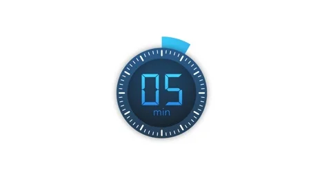 The 5 minutes timer. Stopwatch icon in flat style.Motion graphics. Stock Footage 156581780