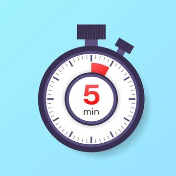 The 5 minutes timer. Stopwatch icon in flat style. イラスト素材
