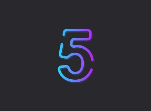 5, modern gradient number. Trendy, dynamic creative style design. For logo, b Stock Illustration