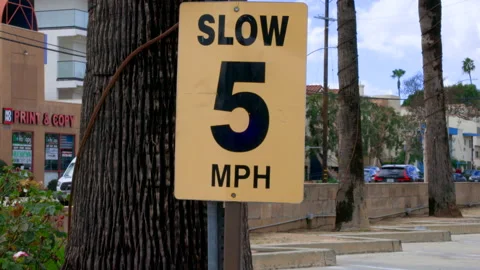 5 MPH Sign Stock Footage 237842649