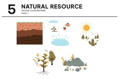 5 Natural Resource Illustrations Stock Illustration