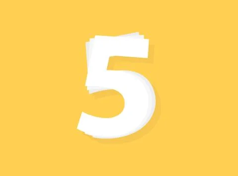 5 Number vector, modern layers design font. Eps10 illustration Stock Illustration