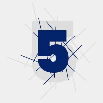 5 Numeric text conceptual logo vector design. Five number with line shape Stock Illustration