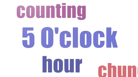 5 O Clock Tag Cloud Animated Isolated Stock Footage 103558848