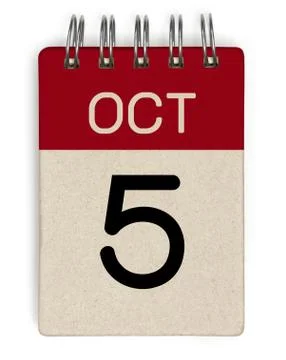 5 oct calendar Stock Illustration