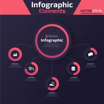 5 option infographic element Concept Template Stock Illustration