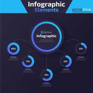 5 option infographic element Concept Template Stock Illustration