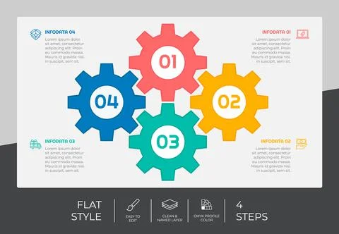 5 options of flat infographic vector design with colorful concept for marketi Stock Illustration