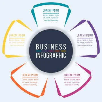 5 Options Infographic design 5 Steps, objects, elements or options business info Stockillustratie