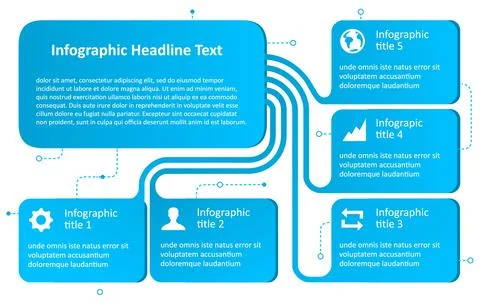 5 options infographic structure theme Stock Illustration