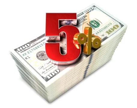 5 Percent 3d. Stock Illustration