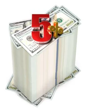 5 Percent 3d. Stock Illustration