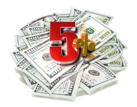5 Percent 3d. Stock Illustration