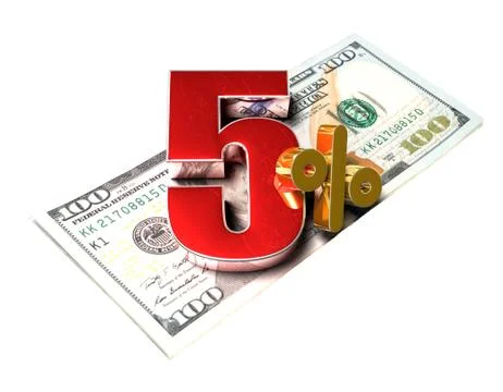 5 Percent 3d. Stock Illustration