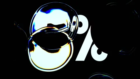 5 Percent Advertisement Animation, Five Percent Numbers ,soap bubbles isolated  Stock Footage 165315938