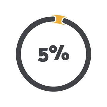 5 percent chart. Vector percentage infographics. Circle isolated icon. Sign Illustration