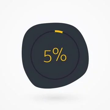 5 percent chart. Vector percentage infographic element. isolated icon Иллюстрация