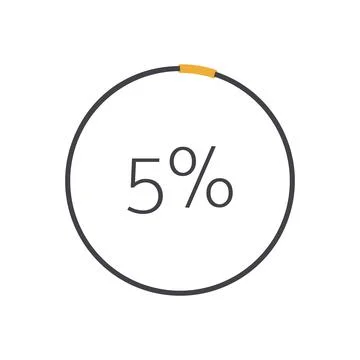 5 percent circle chart. Vector percentage infographic element. Sign イラスト素材